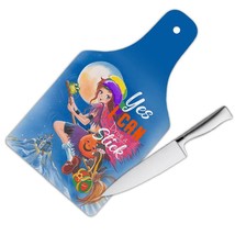 WITCH Halloween : Gift Cutting Board Fall Face Decoration Cute Yes I Can Drive a - £23.37 GBP