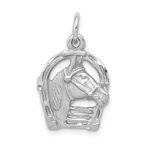 14k Gold Diamond-cut Horse Head in Horseshoe Charm D1103 - $194.63