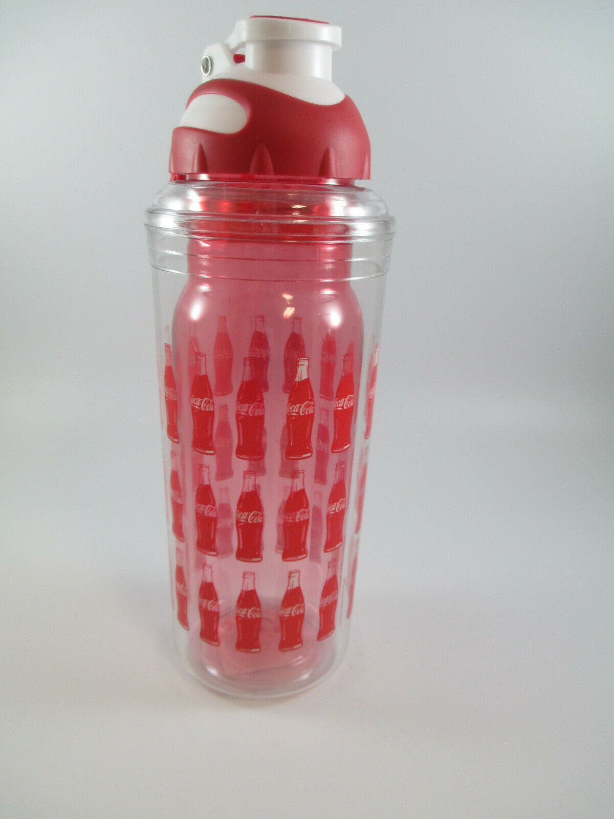 Primary image for Coca-Cola 20 Oz Water Bottle Bottle Repeat Pattern with Clip BPA Free Set of 2