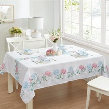 Rectangle Tablecloth 60 x 84 Inch Hydrangea Sketch Easter and Spring Wrinkle and - £39.23 GBP