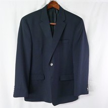 Michael Kors 44L Navy Blue Silver 2 Button Wool Blazer Suit Sport Coat J... - £23.58 GBP