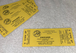 CHICAGO BAND UNUSED 1983 CONCERT TICKET Caesars Palace USA - $7.98