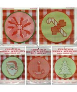 Vintage Christmas Chicken Scratch Embroidery Kit Hoop Gingham Fabric - U... - £25.11 GBP