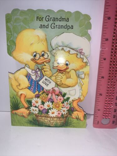 Vintage Hallmark 1970’s Grandma & Grandpa Anniversary Greeting Card  Ducks - £3.85 GBP