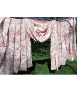Covington Musee Toile Red Custom 104x54 Cornice Pleat Drapery Panels and... - $210.00