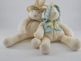 2002 HALLMARK Bunnies by The Bay Bonnet Easter 12&quot; Blue Yellow - £11.77 GBP