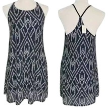 Aeropostale Dress Small Stretch Spaghetti Strap Lined Black White Geometric New - £18.75 GBP