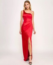 Emerald Sundae Juniors&#39; Satin One-Shoulder Gown Red Size XXS $79 - $18.81