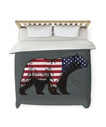 Grizzley bear USA Flag Duvet cover, King, Queen, Twin, Full, Grizzley bear  - $142.30 CAD+