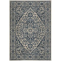 SAFAVIEH Brentwood Collection Area Rug - 8&#39; x 10&#39;, Navy &amp; Light Grey, Me... - £199.83 GBP