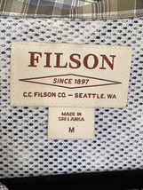 Filson Men&#39;s Poly Nylon Fishing Shirt Blue Brown Plaid Long Sleeve Size M - $49.99