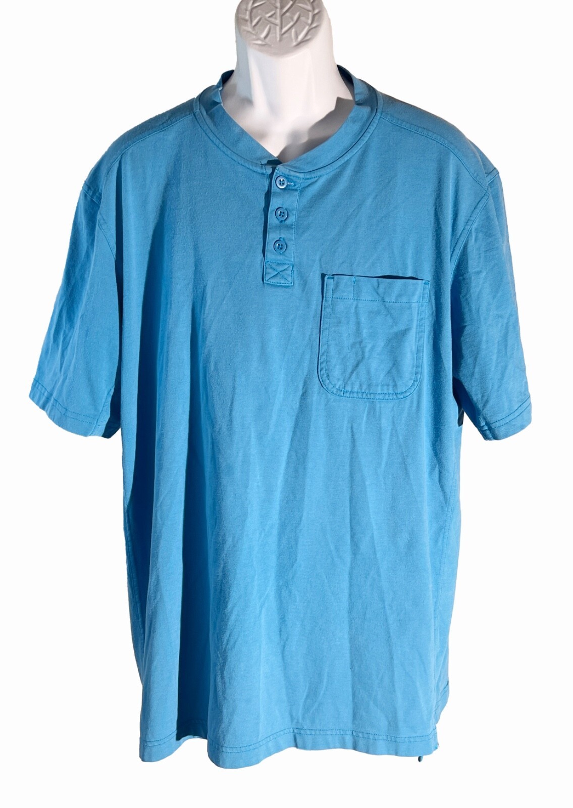 DULUTH TRADING CO. Men&#39;s Short Sleeve Button Down Longtail T Polo Shirt ... - $15.83