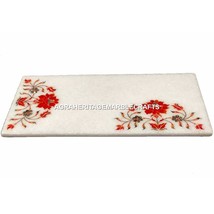 12&quot;x8&quot; Marvelous Marble Cheese Board Hakik Floral Inlay Kitchen Gift Dec... - £352.71 GBP