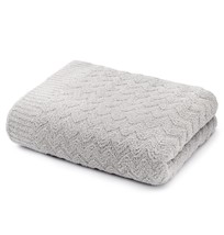 Kashwere Wave Weave Textured Stone Grey Throw Blanket - £148.33 GBP