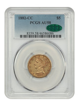 1882-CC $5 PCGS/CAC AU58 - Liberty Head $5 - $10,694.25