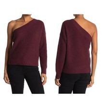 360 Cashmere Burgundy Red One Shoulder Sweater Size XS New - £44.82 GBP