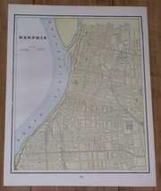 1893 Antique Map Of City Of Memphis / Verso Nashville Tennessee - £19.58 GBP