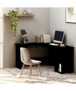 L-Shaped Corner Desk Black 120x140x75 cm Engineered Wood - £77.88 GBP
