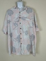 George Light Pink Floral Tropical Shirt Button Up Men Size 3XL Rayon - £11.94 GBP