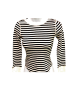 Old Navy Girl&#39;s Long Sleeve Stripe Shirt M (8) Black &amp; White Slim Fit NWT - £3.93 GBP