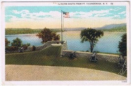 Postcard Looking South From Fort Ticonderoga New York - $2.96