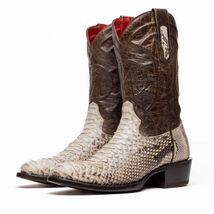 KANSAS Genuine Snake Skin Cowboy Boot from the Western Collection Natural image 1