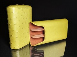 Brizard and Co  Ostrich Matcha Green Cigar Case NIB image 10
