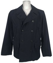 NEW $325 Polo Ralph Lauren Peacoat!  LG  Weathered Navy  Cotton  Double Breasted - £164.96 GBP