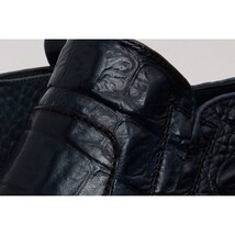 The Randor Navy Blue Crocodile Leather Side-Zip Dress Ankle Men Boot image 3