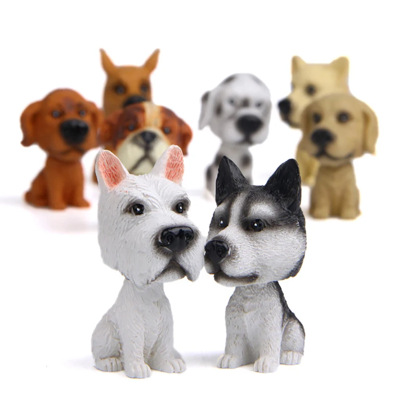 Mini 3D Puppy Car Dashboard Decor Toys In Car Ornaments Nodding Shaking Head Dog - £11.67 GBP
