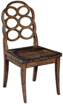 Side Chair Dining Midtown Ovals Design Back Saddle Seat Rustic Pecan Wood - £616.06 GBP