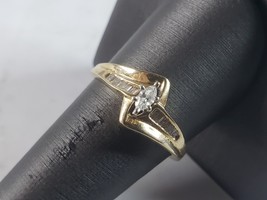 Womens Vintage Estate 14K Yellow Gold Marquise Diamond Ring, 3.9g E6114 - £292.80 GBP