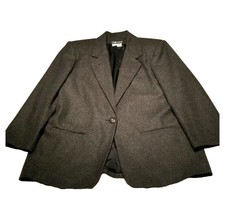 Sag Harbor Women&#39;s 100% Pure Wool Long Gray Blazer Jacket Size 16 Bust 4... - $28.49