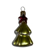 Vintage Christmas Tree Ornament  Blown Glass Glitter Decor Star on Top T... - £11.02 GBP