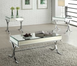 42" X 21" X 19" Mirrored Top And Chrome Coffee Table - $7,395.59 MXN