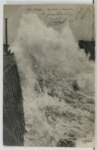 Paris Dieppe La Jetee Tempete Huge Waves 1907 Marchaud Postcard L14 - £11.95 GBP