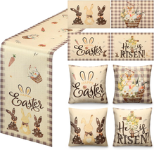 Easter Party Decorations Set 9 Pack, 1 Pc Easter Table Runner 4 Pcs Easter Place - £22.74 GBP