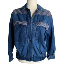 Vintage 90s Pacific Express Denim Jacket M Blue Snap Front Pockets Long ... - £29.64 GBP