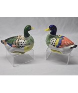 Vintage K&#39;S COLLECTION Ceramic Duck Figurine Pair EASTER SPRING FARMHOUS... - $14.98