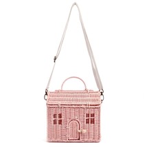 Creative House Shape Rattan Women Handbags Wicker Woven Shoulder Crossbody Bags  - £61.70 GBP