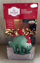 Airblown Christmas Inflatable Baby Dinosaur With Santa Hat Yard Decor 3.5 Ft New - £23.87 GBP