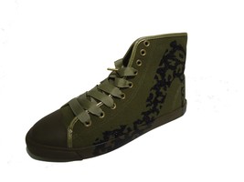 BE&amp;D by Maison Dumain Bright Light Leopard Olive Canvas and Glitter Blac... - $49.99