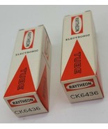 2 Vintage Raytheon CK6436 Electronic Tube Lot Rare USA w/ Original Box  - £38.66 GBP