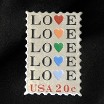 LOVE USA 20 Cents USPS Lapel Pin Vintage Post Office  Stamp Hearts - $7.00