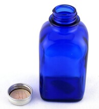 Cobalt Square Glass Medicine Bottle w Cap - $4.00 Cobalt Square Glass Medicine Bottle w Cap - $4.00