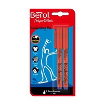 Berol Handwriting Pen Clip Cap Medium Nib 0.6mm - Blue (Pack of 2)  - €3,47 EUR