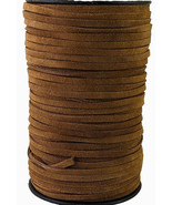 Brown Natural Flat 5 mm wide 1.5 mm thick suede leather cord - £7.60 GBP+