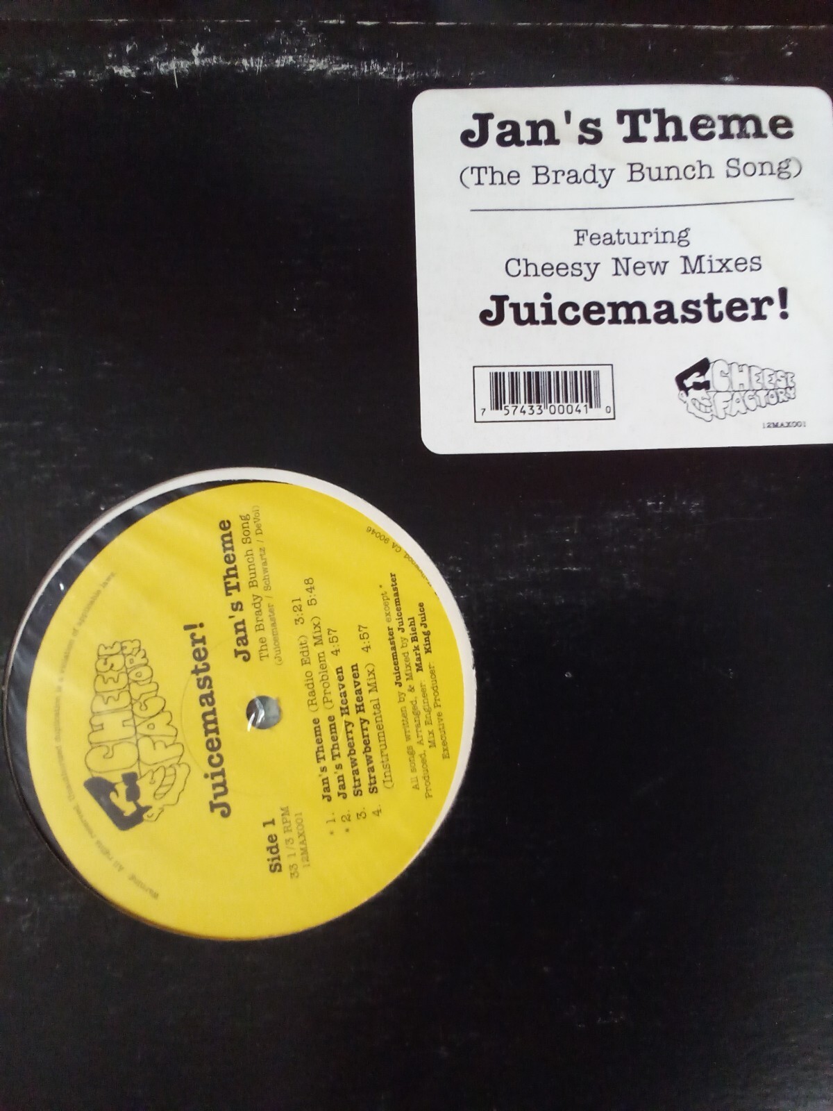 Juicemaster Jan&#39;s Theme (The Brady Bunch Techno) USED 12&quot; Single Record - $0.98