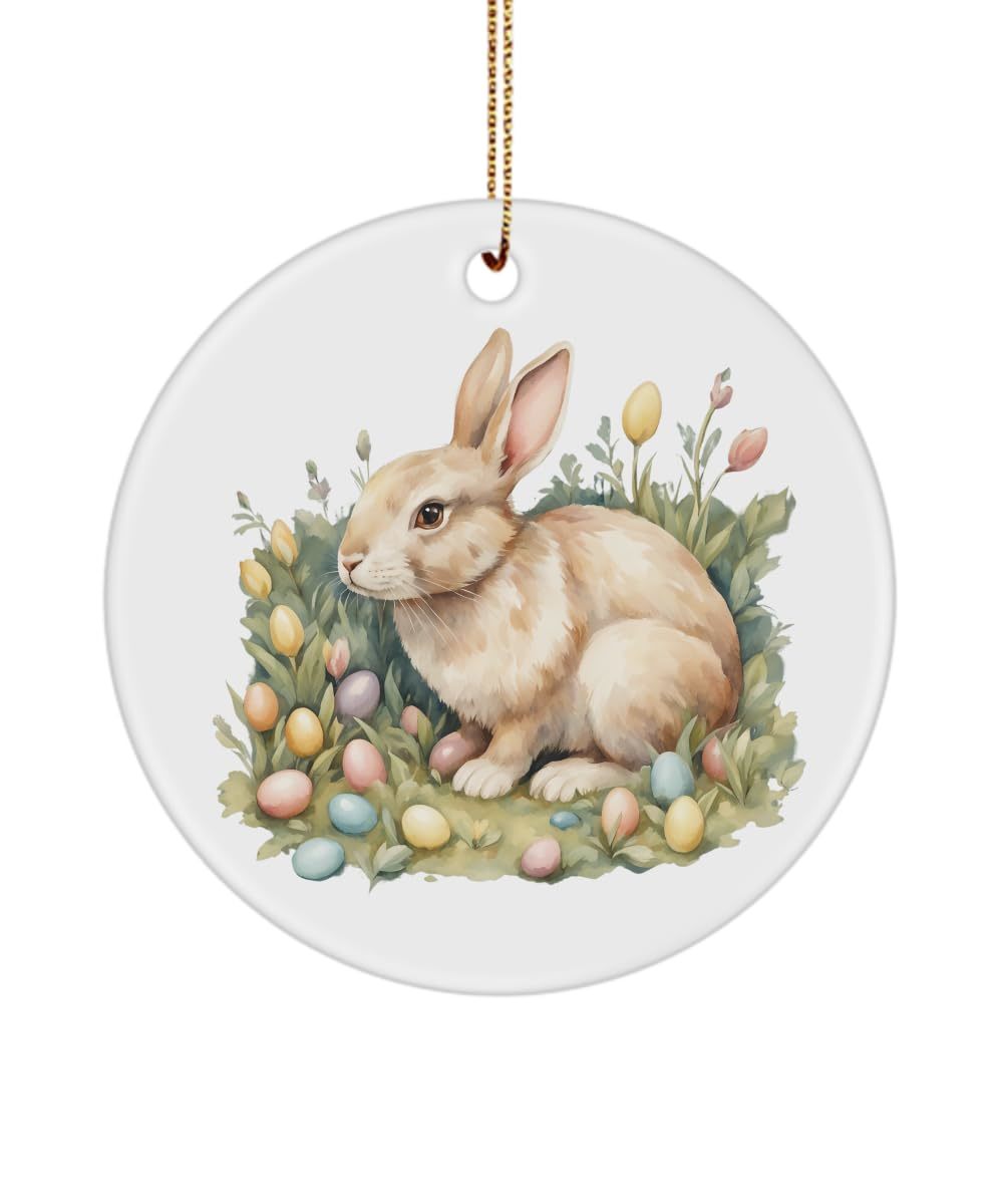 Primary image for Bunny Ornament, Rabbit Ornament Gift, Vintage Farmhouse Easter Decor, Cottage Co