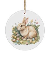 Bunny Ornament, Rabbit Ornament Gift, Vintage Farmhouse Easter Decor, Cottage Co - £10.35 GBP